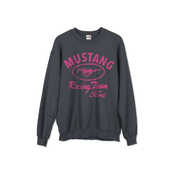 Junk Food womens Mustang Racing Team Ford Sweatshirt, xs, Grey