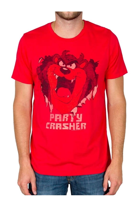 Junk Food Tazmanian Devil Party Crasher Adult Red T-Shirt