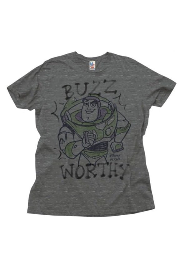 Junk Food Toy Story Buzz Lightyear Buzz Worthy Adult Gray T-Shirt