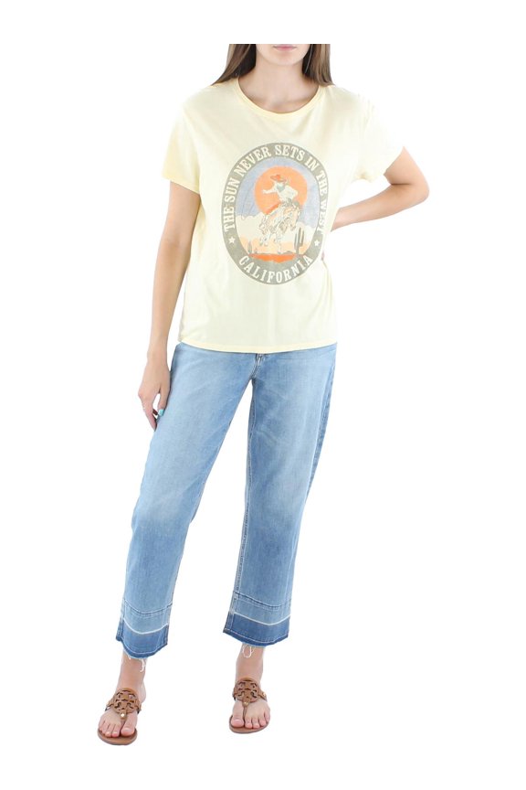 Junk Food Womens Crewneck Knit Graphic T-Shirt