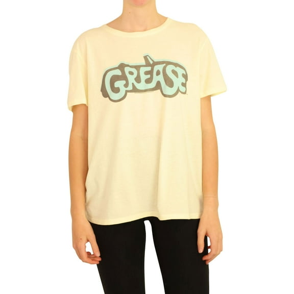 Junk Food Womens Grease Graphic T-Shirt, Yellow, Small