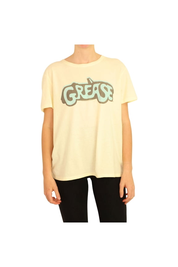 Junk Food Womens Grease Graphic T-Shirt, Yellow, Small