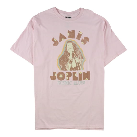 Junk Food Womens Janis Joplin Kozmic Blues Graphic T-Shirt, Pink, Large