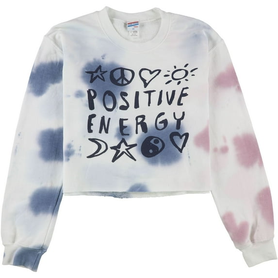 Junk Food Womens Positive Energy Crop Sweatshirt, White, Small