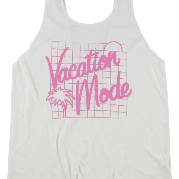 Junk Food Womens Vacation Mode Tank Top, White, Juniors, X-Small