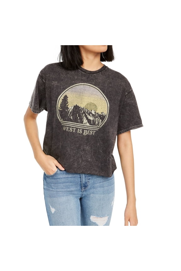 Junk Food Womens West Is Best Graphic T-Shirt, Black, X-Large