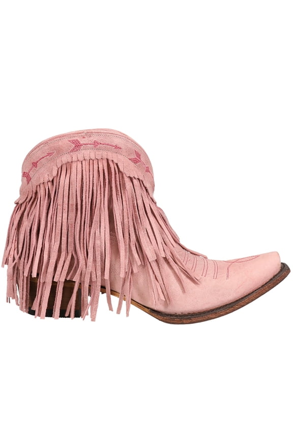 Womens Spitfire Fringe Snip Toe Pull On Cowboy  Ankle Boots