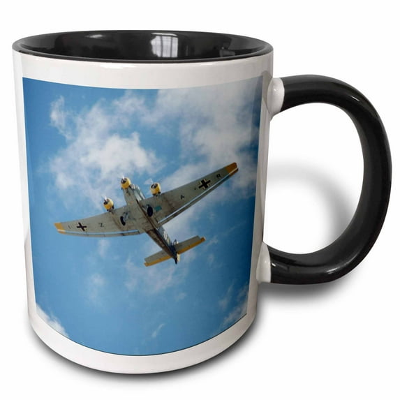 3drose, Junkers Ju-52 Trimotor at Fleming Field, War Plane - Us50 Bfr0036 - Bernard Friel, 11oz Two-tone Black Mug