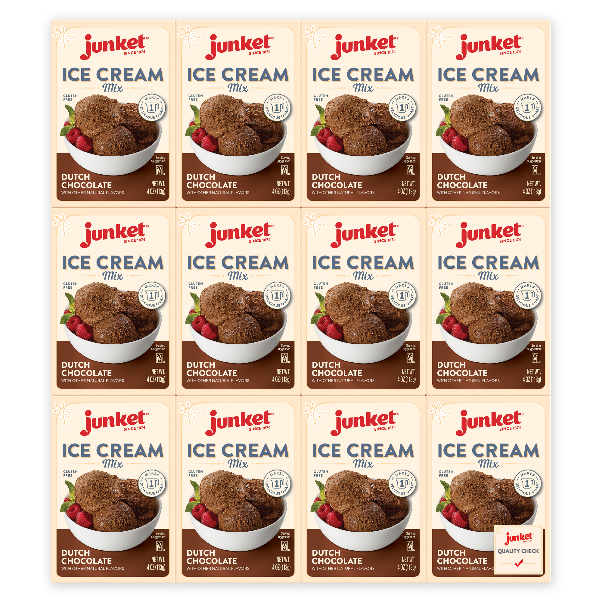 Junket All Natural Gluten Free Dutch Chocolate Ice Cream Mix, 4 oz