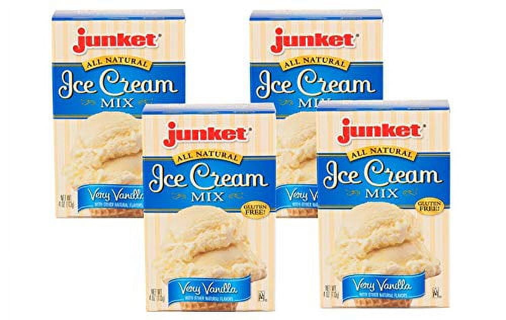 Junket All Natural Very Vanilla Ice Cream Mix, 4Pack 4 oz. Boxes