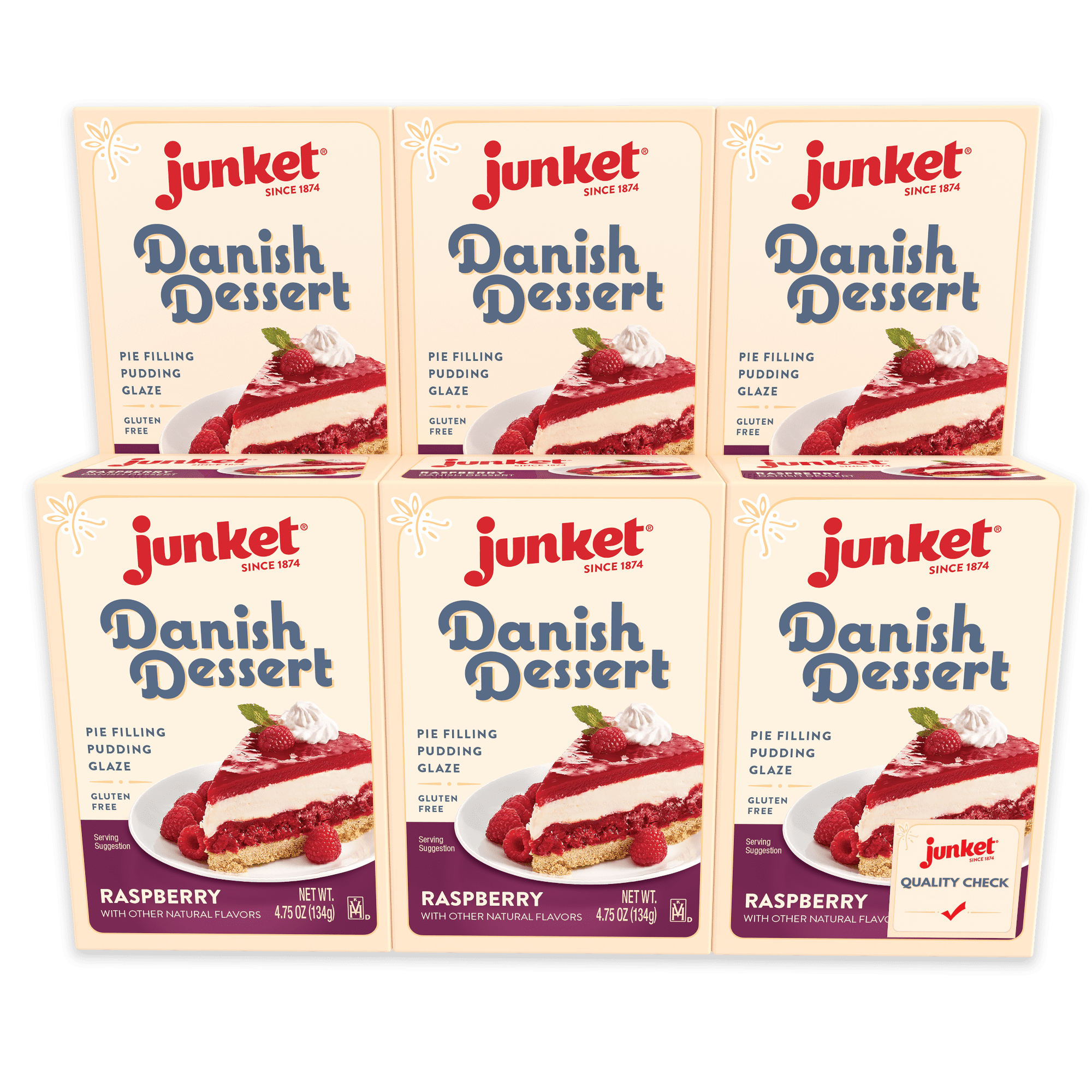 Junket Danish Dessert Raspberry, 4.75 Ounce (Pack of 6)