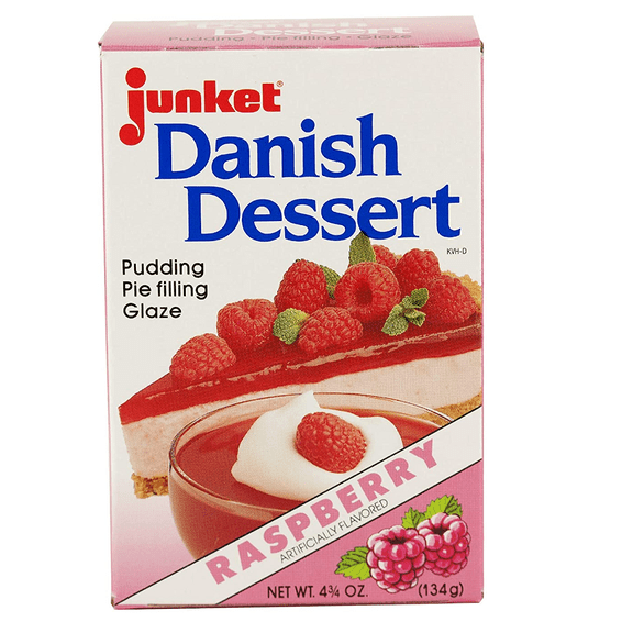 Junket Danish Raspberry Dessert Mix, 4.75 oz Pack of 12