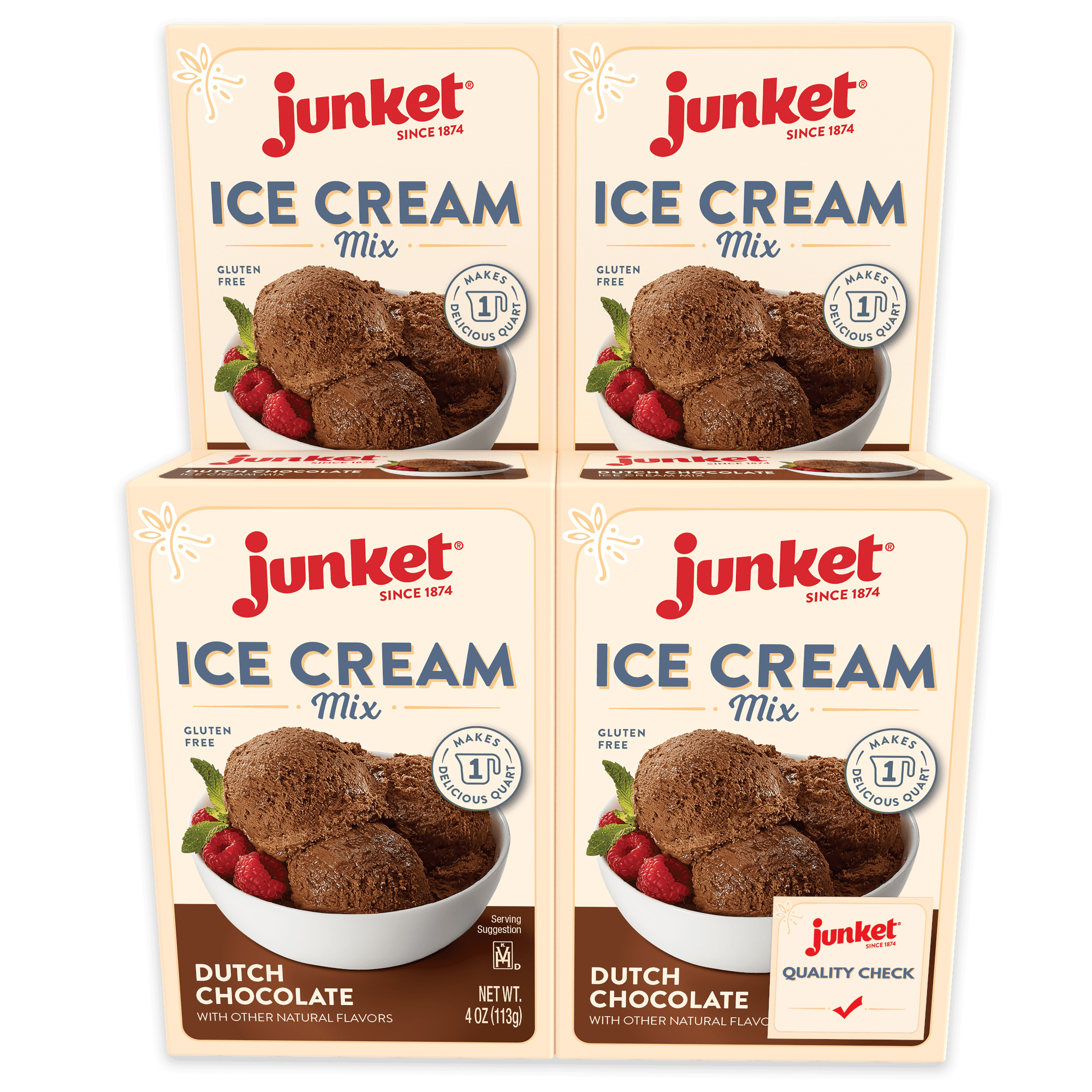Junket Ice Cream Mix Dutch Chocolate, 4 Ounce (Pack of 4)