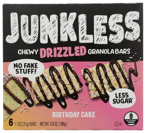 Junkless Bar Granola Birthday Cake 6.6 oz (Pack of 8)