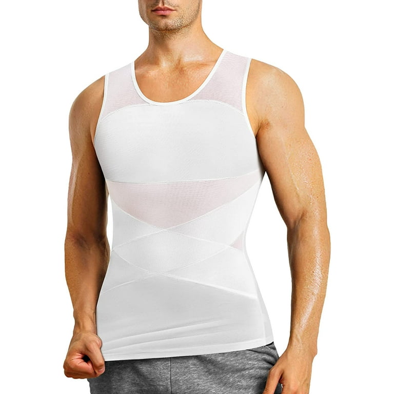 Junlan Men's Compression Shirt for Body Shaper Slimming Vest Tight