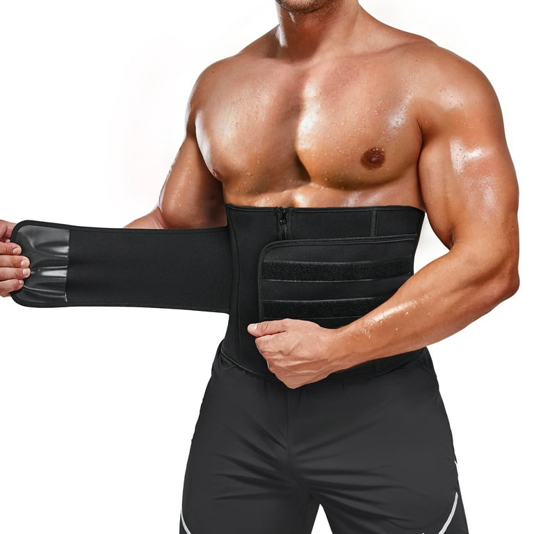 Junlan Neoprene Waist Trainer Belt for Men Tummy Control Waist Trimmer for  Weight loss Slimming Body Shaper for Sport Workout(Black, S)