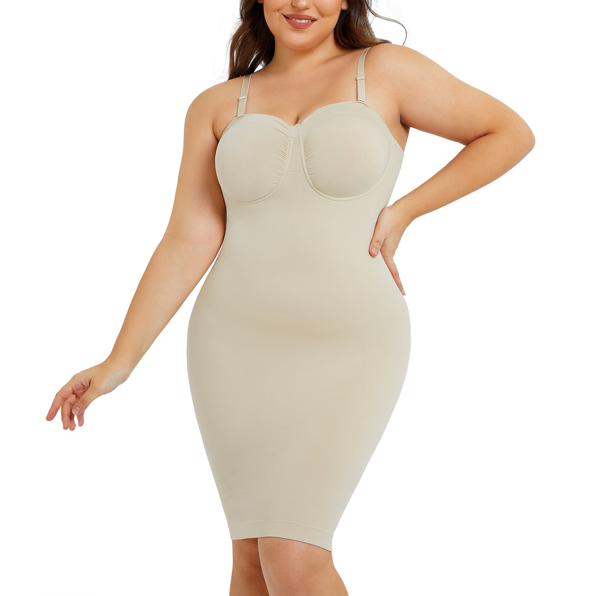 Junlan Figuurcorrigerende onderbroek voor dames, shapewear, korsetbroek, sterk vormend, hoge taille, figuurvormend ondergoed, leggings, bodyshaper, korsetbroek, beige, L