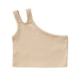 thumbnail image 1 of Junlike Cute Summer Tops for Girls Toddler Kids One Shoulder Crop Top for 1-6 Years, 1 of 8