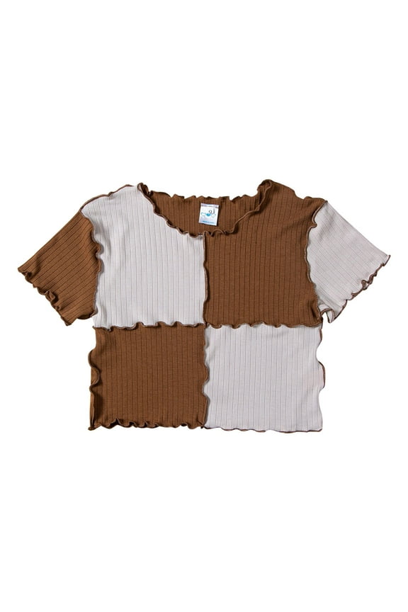 Cute Summer Tops for Teen Girls Colorblock Short Sleeve Tshirt