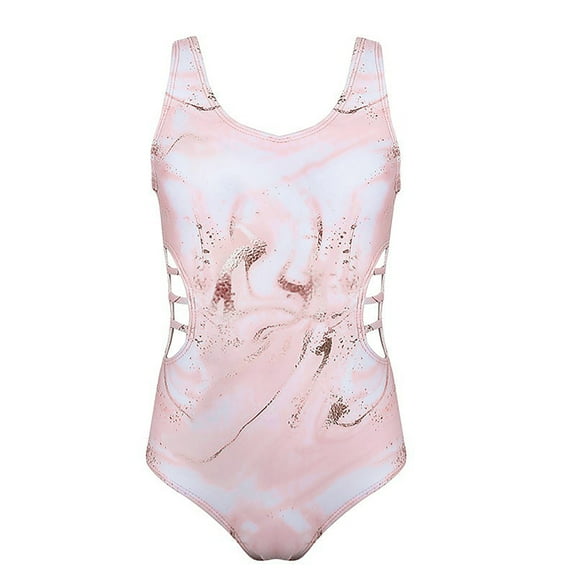 Junlike Junior Girls Swimsuits Surf Girls Solid Color Tie-Dyeing Beach Sport 1 Piece Personality Waist Hollowing Swimsuit Girls Swimsuit One Piece Teen Girl Bathing Suit