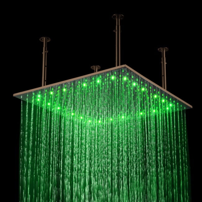 Juno 24" Ceiling Mount Square Oil Rubbed Bronze LED Rain Shower Head