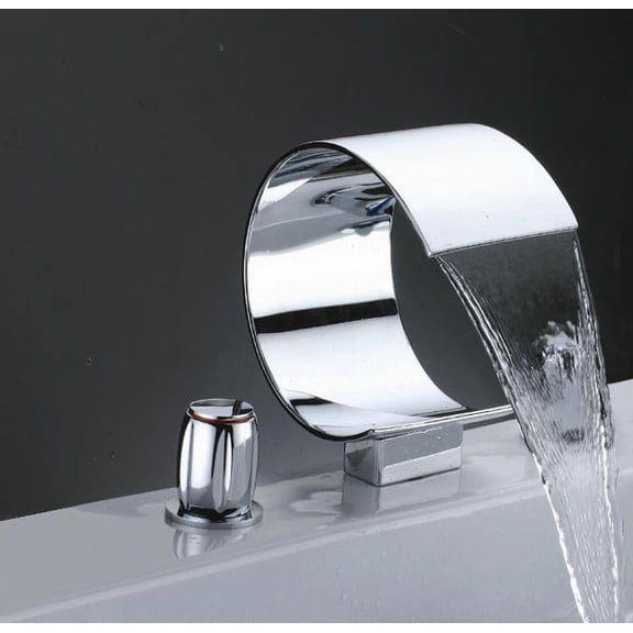 Juno Abella Two Handles Chrome Waterfall Sink and Bathtub Faucet