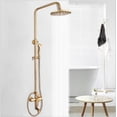 thumbnail image 1 of Juno Antique Brass Rain Shower System With Handheld Shower Faucet, 1 of 1