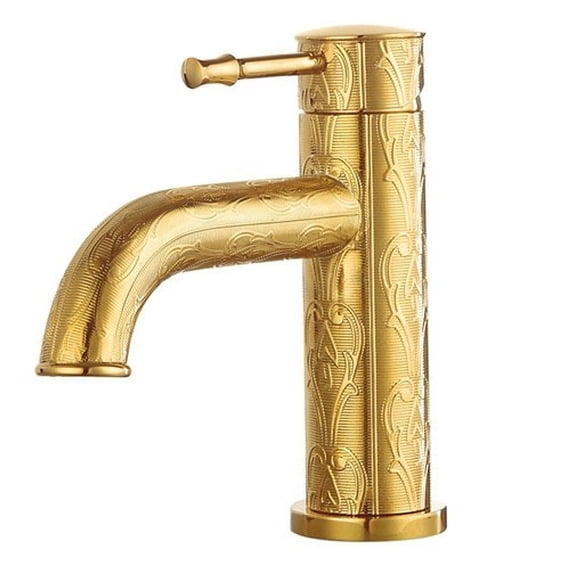 Juno Beautiful Stylish PVD Gold Single Handle Deck Mount Bathroom Faucet