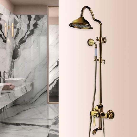 Juno Best European Gold Ceramic Diamond Bathroom Shower with Handheld Shower
