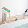 thumbnail image 1 of Juno Chrome Finish LED Waterfall Bath-Tub Faucet with Handheld Shower, 1 of 1