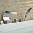 thumbnail image 1 of Juno Chrome Polished Waterfall Roman Tub Faucets With Handheld Shower, 1 of 1