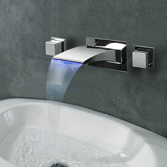 Juno Chrome Wall Mount BathTab Faucet Dual Handle