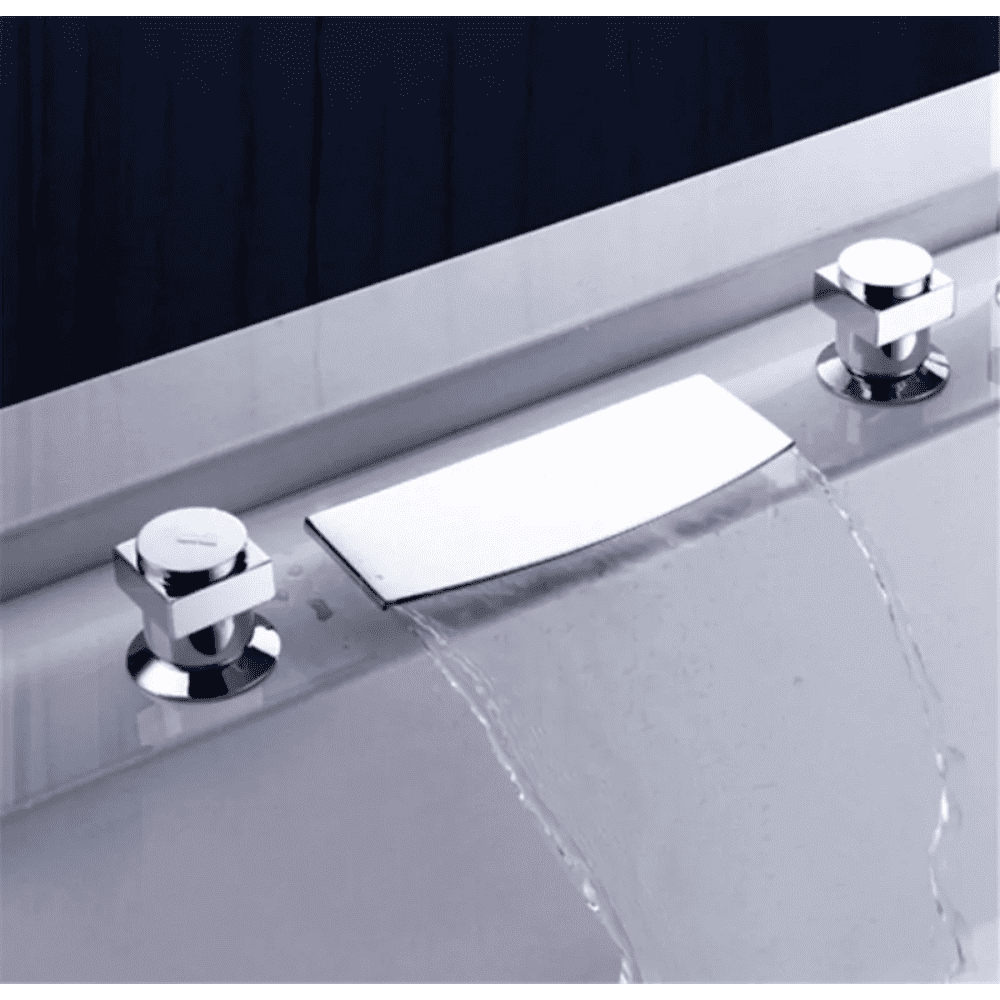 Juno Deck Mounted Chrome Waterfall Bathtub Faucet