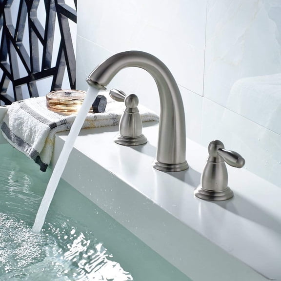 Juno Double Handle Chrome Finish Widespread Bathroom Sink Faucet