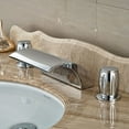thumbnail image 1 of Juno Double Handle Chrome Waterfall Sink & Bathtub Faucet, 1 of 1