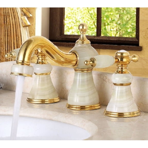 Juno Dual Handl Luxury Gold Finish Bathroom Sink Faucet