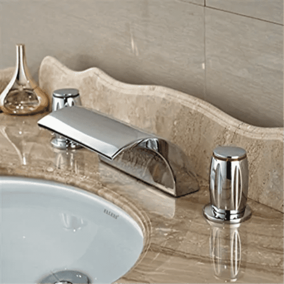 Juno Dual Handles Chrome Widespread Basin Faucet