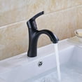thumbnail image 1 of Juno Elegant Curve Black Bronze Single Handle Contemporary Deck Mount Bathroom Sink Faucet, 1 of 1