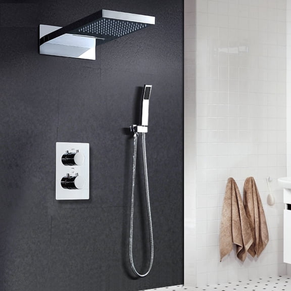 Juno Florence 22" Shower set with Rainfall / Waterfall Shower head And Thermostatic Mixer