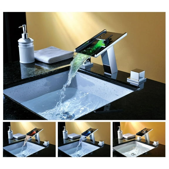 Juno Genoa Waterfall LED Bathroom Vessel Sink Faucet