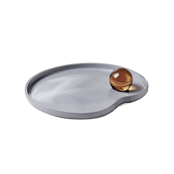 Juno Handcrafted Crystalline Glass Serving Plate Curvaceous Orange Design