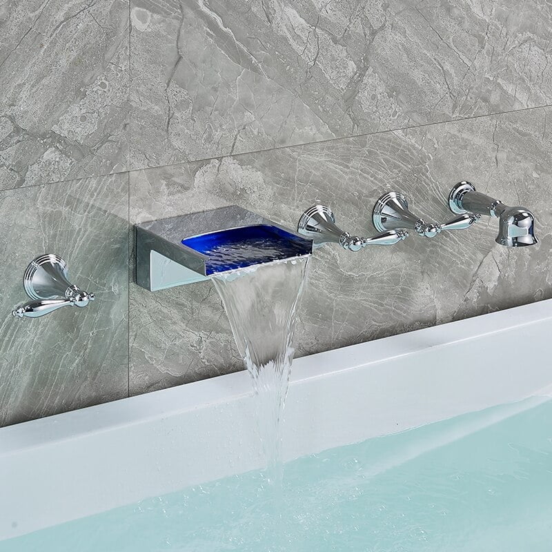 Juno LED Bathtub Faucet Chrome And Black Bronze Finish