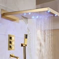thumbnail image 1 of Juno Lava Wall Mount Color Changing LED Gold Finish Shower Set with Handheld Shower Head, 1 of 1