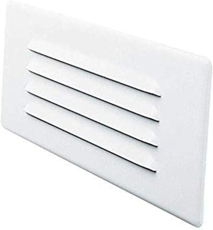 White Steel Louvered Indoor/Outdoor Step Light Trim