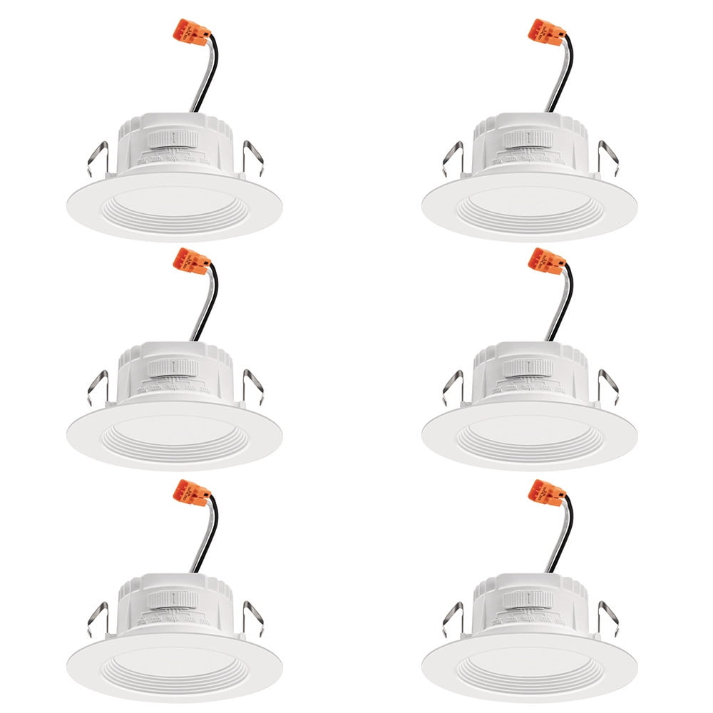 Matte White 4-Inch LED Downlight Trim Kit, 6-Pack