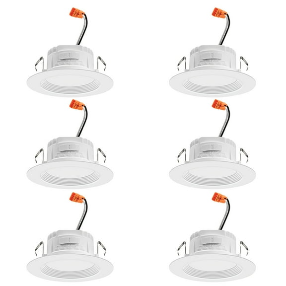 Juno Lighting Rb4s Sww5 Cp6 M2 Pack Of (6) Retrobasics 4" Integrated Led Baffle Recessed