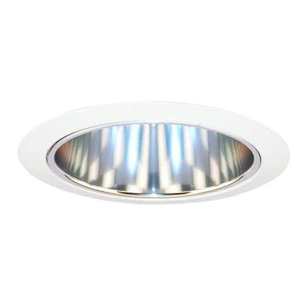 6-Inch White Aluminum Recessed Ceiling Light with Clear Trim