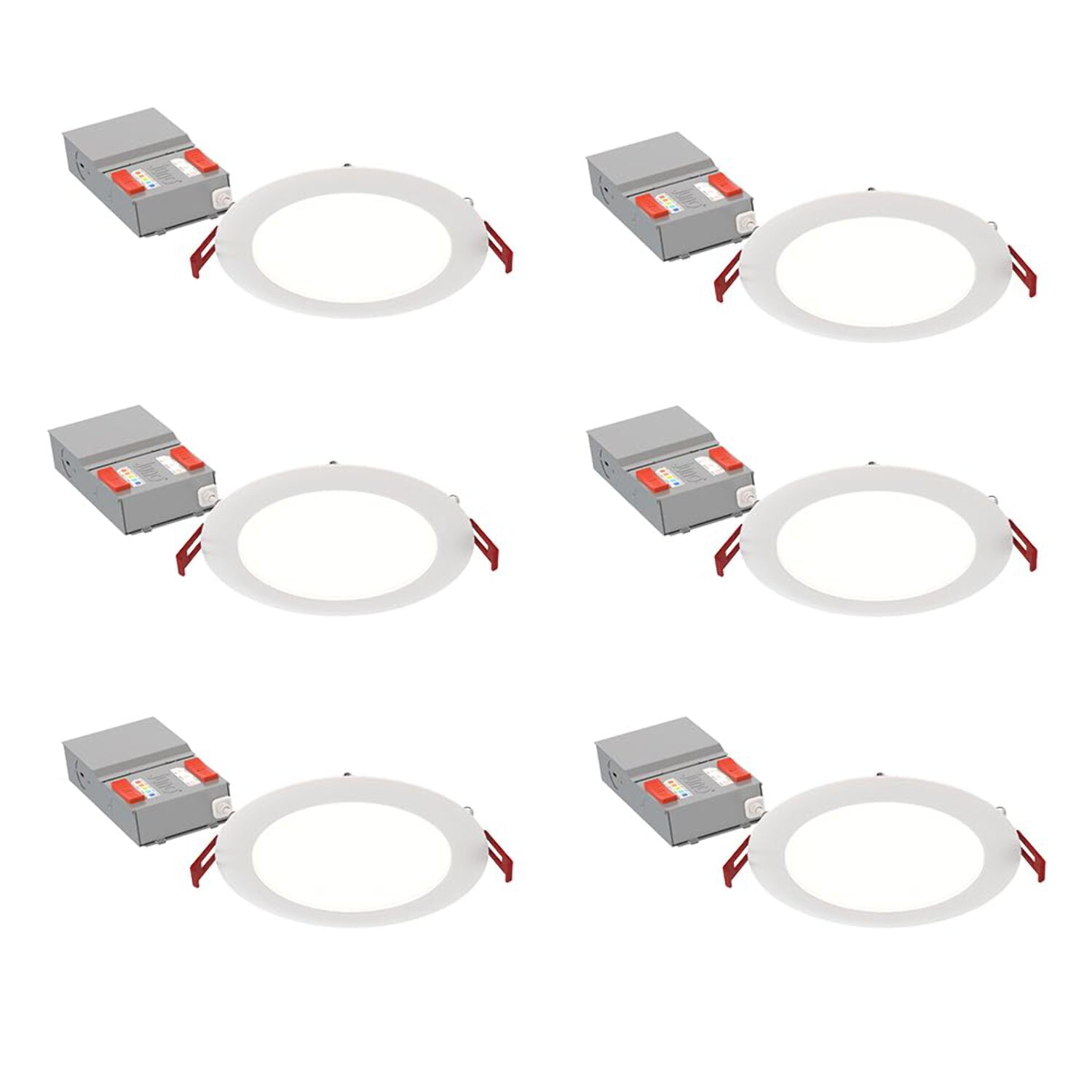 6'' White Aluminum Dimmable LED Canless Recessed Lighting Kit