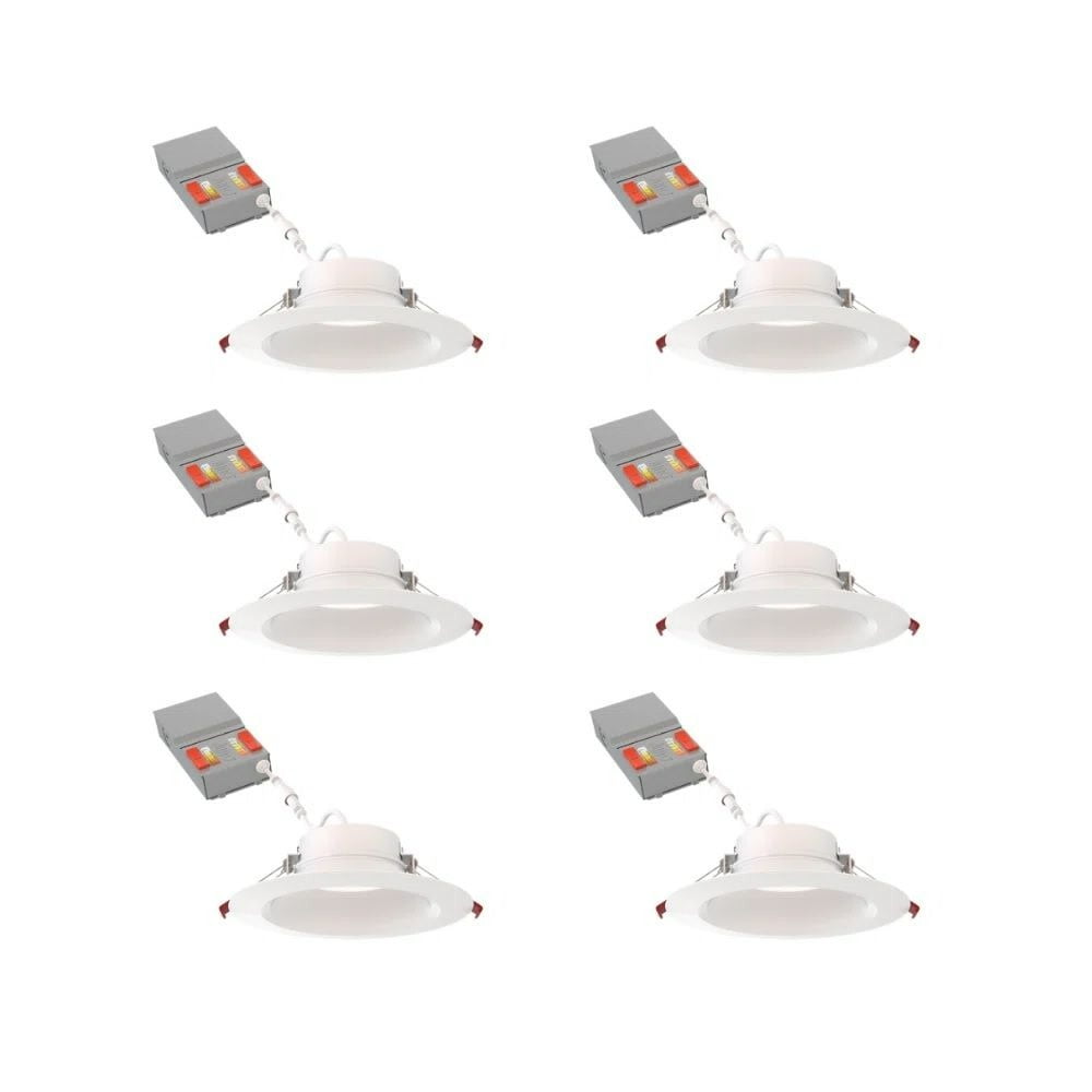 6-Inch Matte White Aluminum LED Recessed Lighting Kit