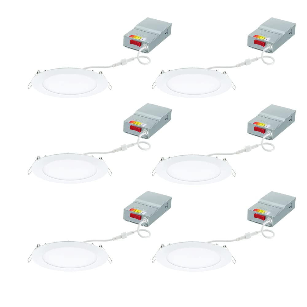 6'' Silver Aluminum Dimmable LED Recessed Lighting Kit